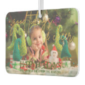 Gold Glitter Script Festive kerstfoto Luchtverfrisser (Links)