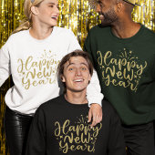 Gold Glitter Script Gelukkig Nieuwjaar Trui