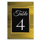Gold glitter script metallic folie tabelnummer kaart (Achterkant)