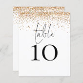 Gold Glitter Script Weduwtable Number (Voorkant / Achterkant)