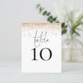 Gold Glitter Script Weduwtable Number (Staand voorkant)