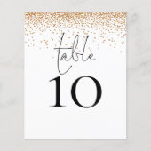 Gold Glitter Script Weduwtable Number (Voorkant)
