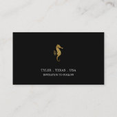 Gold Glitter Seahorse Save the Date Informatiekaartje (Achterkant)