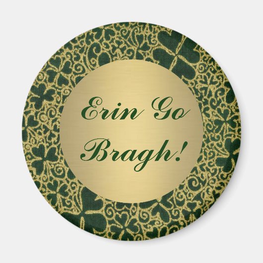 Gold Glitter Shamrocks Magneet (Voorkant)