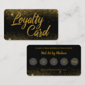 Gold Glitter Shimmer Dust Klantenkaartje (Voorkant / Achterkant)