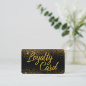 Gold Glitter Shimmer Dust Klantenkaartje (Staand voorkant)