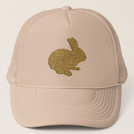 Gold Glitter Silhouette Easter Bunny Pet (Voorkant)