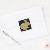 Gold Glitter Silhouette Easter Bunny Stickers (Envelop)