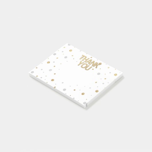 Gold Glitter Silver Print Confetti Hartelijk dank Post-it® Notes (Schuin)