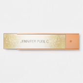 Gold Glitter Simple Design Moderne Sjabloon elegan Deurbordje (Voorkant)
