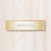 Gold Glitter Simple Design Moderne Sjabloon elegan Deurbordje (Voorkant)