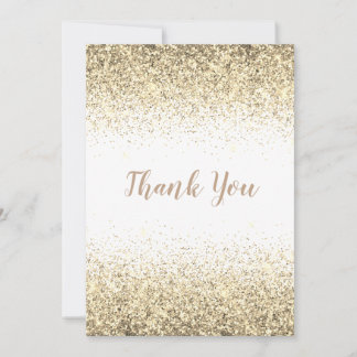 Gold Glitter Simple Moderne Hartelijk dank Bedankkaart