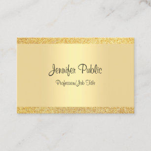 Gold Glitter Sjabloon Elegant handgeschreven scrip Visitekaartje