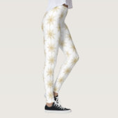Gold Glitter Snowflake Holiday Leggings (Rechts)