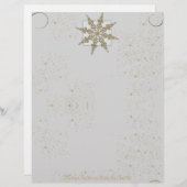 Gold Glitter Snowflake op Winter White Background (Voorkant / Achterkant)