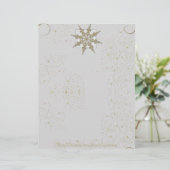 Gold Glitter Snowflake op Winter White Background (Staand voorkant)