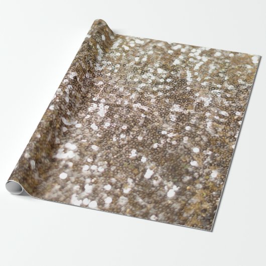 Gold Glitter Sparking Glam Girly Glitzy Cadeaupapier (Uitgerold)