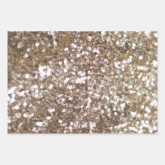 Gold Glitter Sparking Glam Girly Glitzy Inpakpapier Vel (Voorkant)