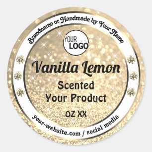 Gold Glitter Sparking Jewels Product Labels Logo