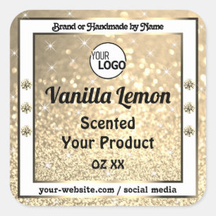 Gold Glitter Sparking Jewels Product Labels Logo