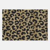 Gold glitter sparkle &black leopard print pattern inpakpapier vel (Voorkant 3)