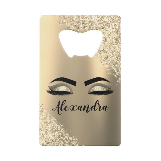Gold Glitter Sparkle Eyelashes Monogram (Devant)