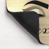 Gold Glitter Sparkle Eyelashes Monogram Naam Muismat (Hoek)