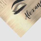 Gold Glitter Sparkle Eyelashes Monogram Naam Tissuepapier (Detail)