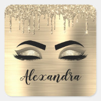 Gold Glitter Sparkle Eyelashes Monogram Naam