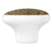 Gold Glitter Sparkle Zebra Oerwoud Safari Glam Keramische Knop (Zijkant)