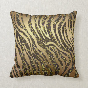 Gold Glitter Sparkle Zebra Oerwoud Safari Glam Kussen