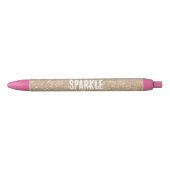 Gold Glitter Sparkle Zwarte Inkt Pen (Voorkant)