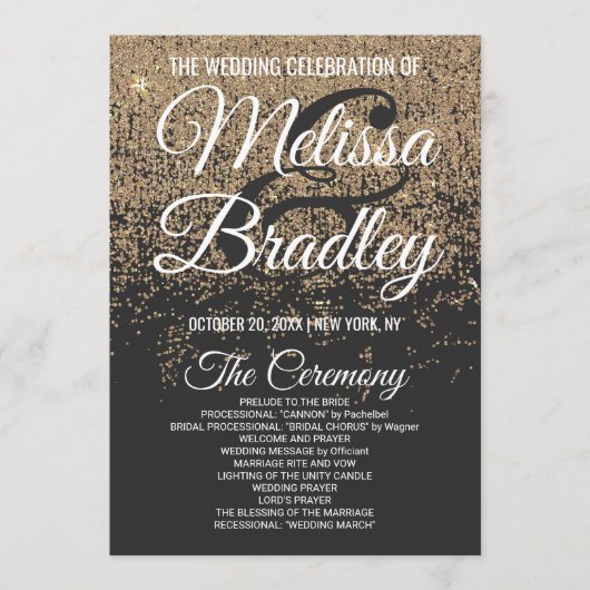 Gold Glitter Sparkles Black-programma Programma (Voorkant)