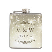 Gold Glitter Sparkles Wedding Heupfles (Voorkant)