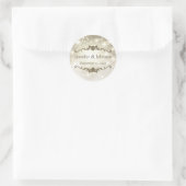Gold Glitter Sparkles Wedding Ronde Sticker (Tas)