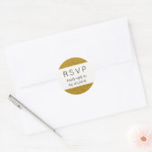 Gold Glitter, Sparkly, Slanke Glitter, Weddenschap Ronde Sticker (Envelop)