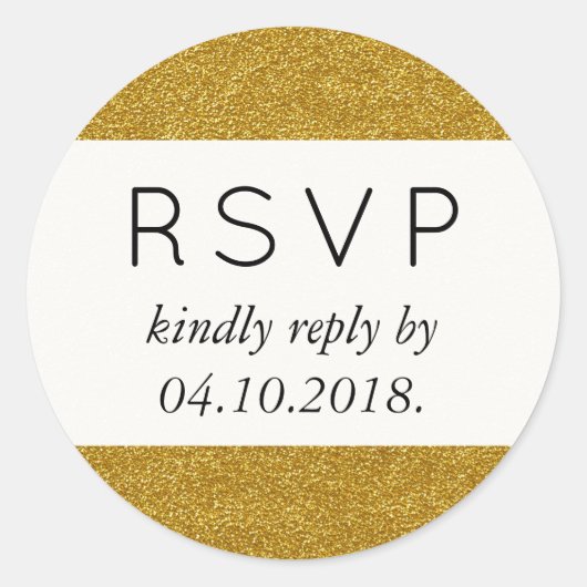 Gold Glitter, Sparkly, Slanke Glitter, Weddenschap Ronde Sticker (Voorkant)