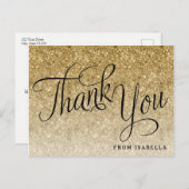 Gold Glitter Speciaal bedankt Briefkaart (Voorkant / Achterkant)