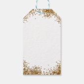 Gold Glitter Spill Sweet 16 Heart Gift Label Cadeaulabel (Achterkant)