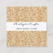Gold Glitter Square Visitekaartje (Voorkant)