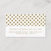 Gold Glitter Stars, Bachelor Party Ticket Invite (Achterkant)