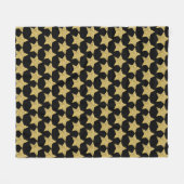 Gold Glitter Stars Black Fleece Deken (Voorkant (Horizontaal))