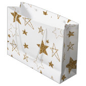 Gold Glitter Stars Groot Cadeauzakje (Voorkant Gekanteld)
