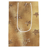Gold Glitter Stars Medium Cadeauzakje (Achterkant)
