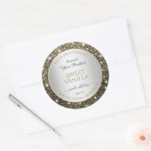 Gold Glitter Stars Productverpakkingslabels Ronde Sticker (Envelop)