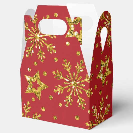 Gold Glitter Stars & Snowflakes Bedankdoosjes (Geopend)