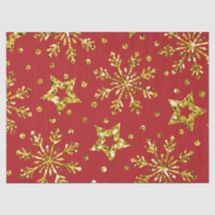 Gold Glitter Stars & Snowflakes Tissuepapier