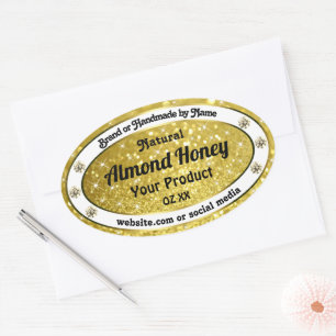 Gold Glitter Stars Sparkle Diamonds Product Labels