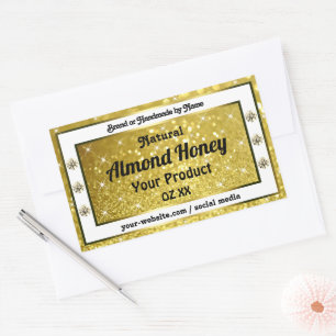 Gold Glitter Stars Sparkle Diamonds Product Labels