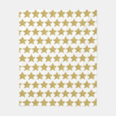 Gold Glitter Stars White Fleece Deken (Voorkant)